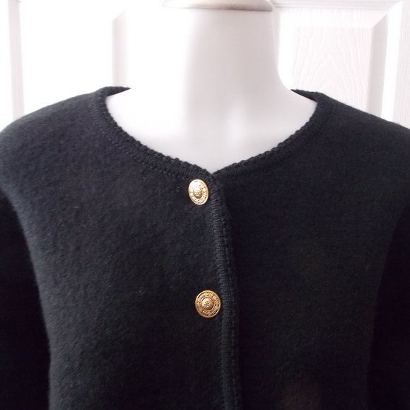 Vintage Tally-Ho women's black wool sweater size M - Picture 4 of 8